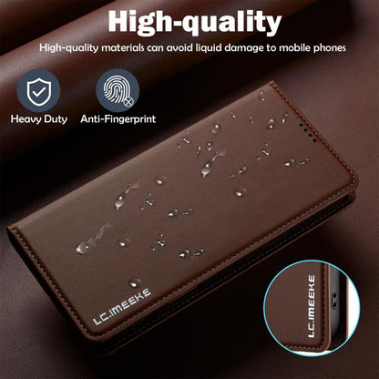 For iPhone 17 Pro Max LC.IMEEKE L1 Series Frosted Fine Texture PU Phone Case(Brown) by LC.IMEEKE