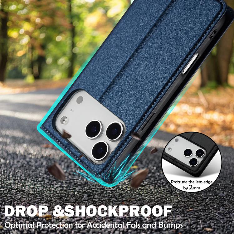 For iPhone 17 Pro Max LC.IMEEKE L1 Series Frosted Fine Texture PU Phone Case(Blue) by LC.IMEEKE