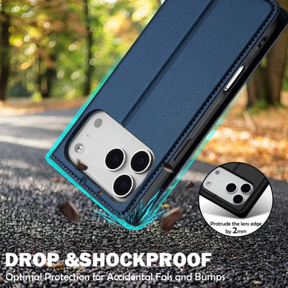 For iPhone 17 Pro Max LC.IMEEKE L1 Series Frosted Fine Texture PU Phone Case(Blue) by LC.IMEEKE