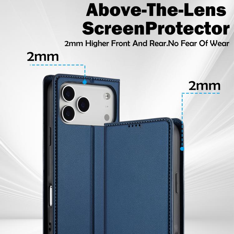 For iPhone 17 Pro Max LC.IMEEKE L1 Series Frosted Fine Texture PU Phone Case(Blue) by LC.IMEEKE