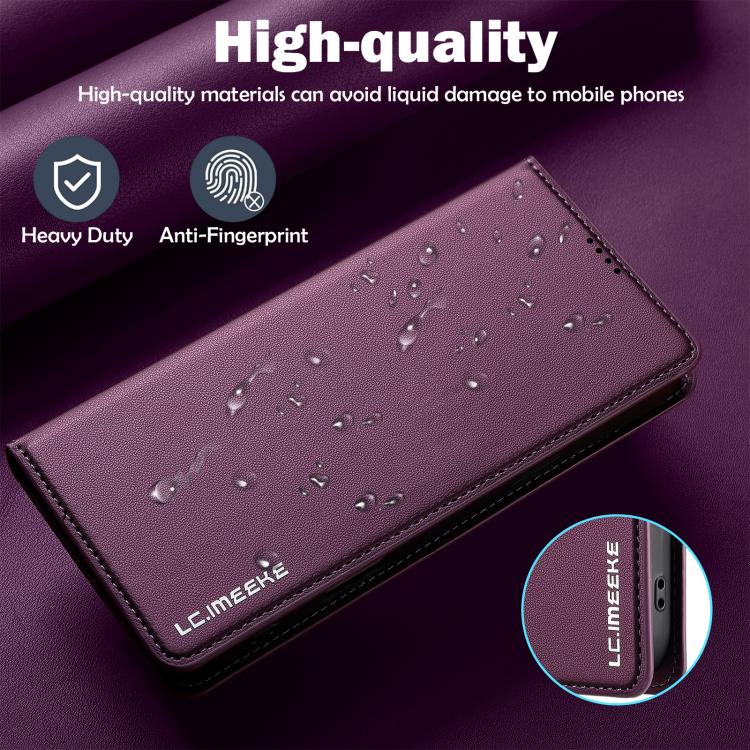 For iPhone 17 Pro Max LC.IMEEKE L1 Series Frosted Fine Texture PU Phone Case(Purple) by LC.IMEEKE