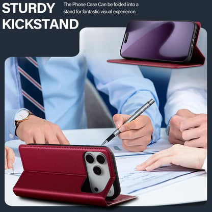 For iPhone 17 Pro Max LC.IMEEKE L1 Series Frosted Fine Texture PU Phone Case(Red) by LC.IMEEKE