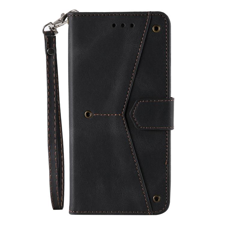 For iPhone 16e Nail Skin Feel Stitching Calf Texture Leather Phone Case(Black) by bashfashion