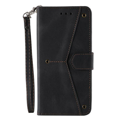 For iPhone 16e Nail Skin Feel Stitching Calf Texture Leather Phone Case(Black) by bashfashion