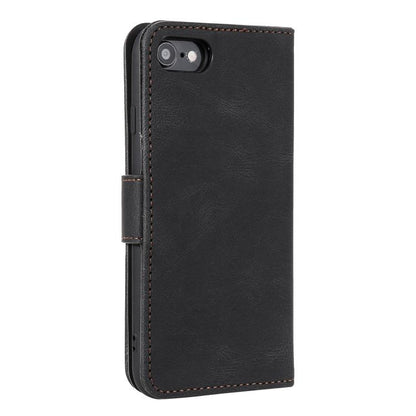 For iPhone 16e Nail Skin Feel Stitching Calf Texture Leather Phone Case(Black) by bashfashion