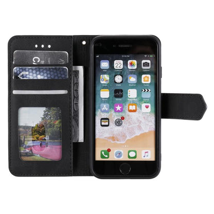 For iPhone 16e Nail Skin Feel Stitching Calf Texture Leather Phone Case(Black) by bashfashion