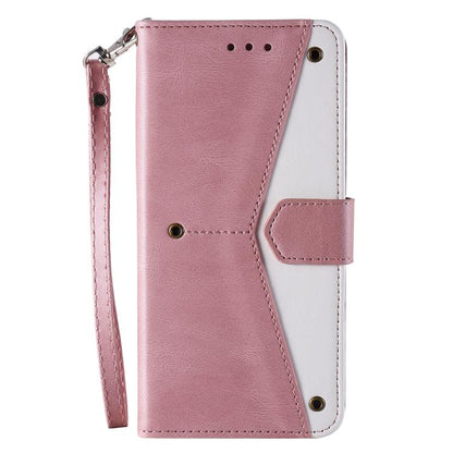 For iPhone 16e Nail Skin Feel Stitching Calf Texture Leather Phone Case(Rose Gold) by bashfashion
