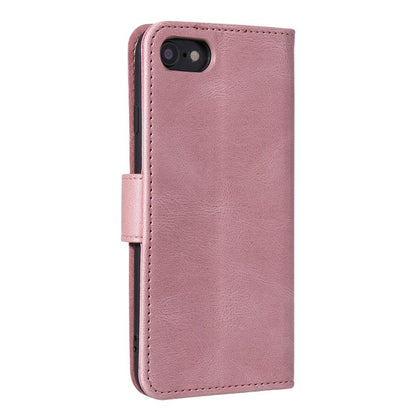 For iPhone 16e Nail Skin Feel Stitching Calf Texture Leather Phone Case(Rose Gold) by bashfashion