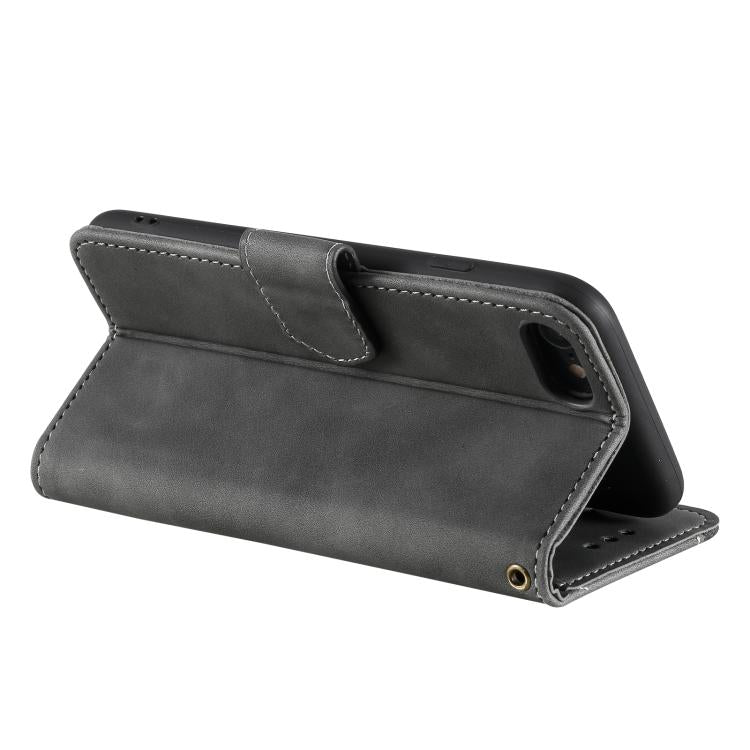 For iPhone 16e Nail Skin Feel Stitching Calf Texture Leather Phone Case(Grey) by bashfashion