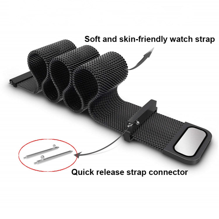 For Garmin Lily 2 14mm Milan Stainless Steel Watch Band(Black) by bashfashion