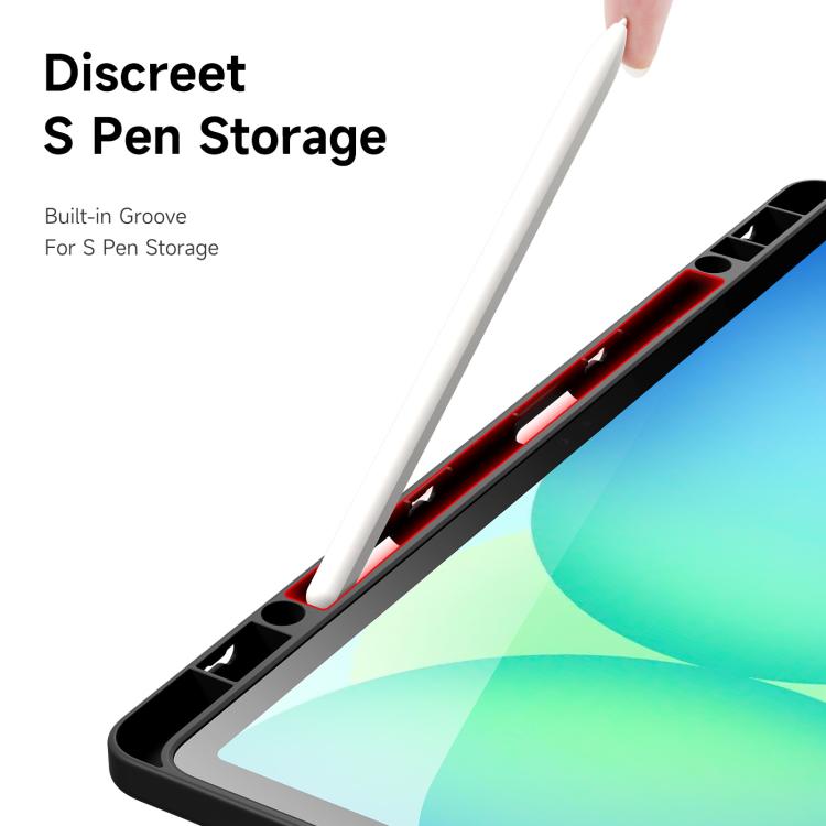 For Samsung Galaxy Tab S10 FE+ DUX DUCIS Magi Series Smart Leather Tablet Case(Black) by DUX DUCIS