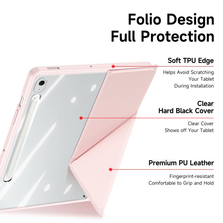 For Samsung Galaxy Tab S10 FE+ DUX DUCIS Magi Series Smart Leather Tablet Case(Pink) by DUX DUCIS