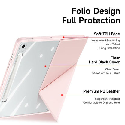 For Samsung Galaxy Tab S10 FE+ DUX DUCIS Magi Series Smart Leather Tablet Case(Pink) by DUX DUCIS