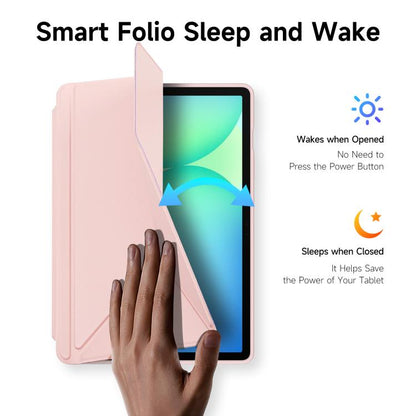 For Samsung Galaxy Tab S10 FE+ DUX DUCIS Magi Series Smart Leather Tablet Case(Pink) by DUX DUCIS