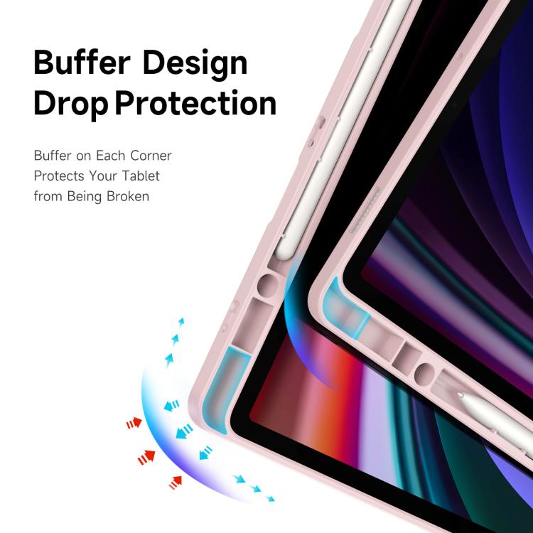 For Samsung Galaxy Tab S10 FE+ DUX DUCIS Magi Series Smart Leather Tablet Case(Pink) by DUX DUCIS