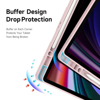 For Samsung Galaxy Tab S10 FE+ DUX DUCIS Magi Series Smart Leather Tablet Case(Pink) by DUX DUCIS