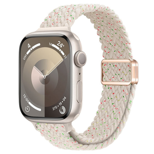 For Apple Watch SE 2023 40mm Slim Magnetic Buckle Nylon Braided Watch Band(Spring Sakura) by bashfashion