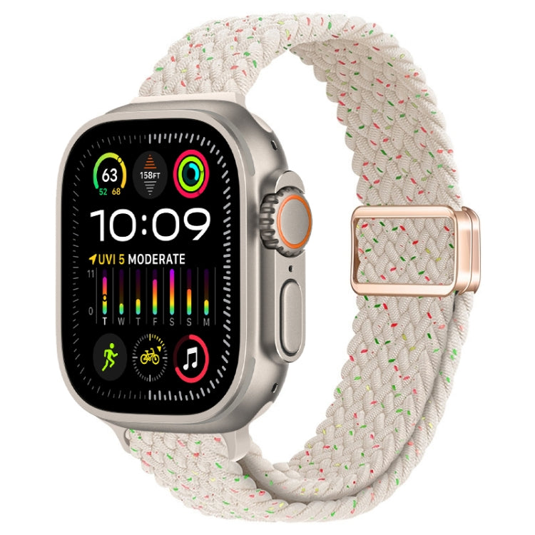 For Apple Watch Ultra 2 49mm Slim Magnetic Buckle Nylon Braided Watch Band(Spring Sakura) by bashfashion