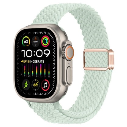For Apple Watch Ultra 2 49mm Slim Magnetic Buckle Nylon Braided Watch Band(Light Mint) by bashfashion