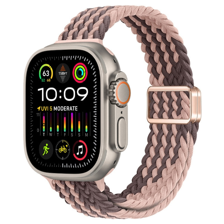For Apple Watch Ultra 2 49mm Slim Magnetic Buckle Nylon Braided Watch Band(Smoky Violet) by bashfashion