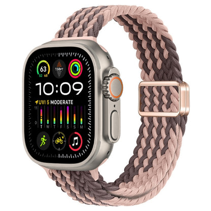 For Apple Watch Ultra 2 49mm Slim Magnetic Buckle Nylon Braided Watch Band(Smoky Violet) by bashfashion