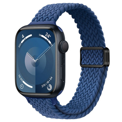 For Apple Watch Series 7 45mm Slim Magnetic Buckle Nylon Braided Watch Band(Atlantic Blue) by bashfashion