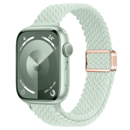 For Apple Watch Series 6 40mm Slim Magnetic Buckle Nylon Braided Watch Band(Light Mint) by bashfashion