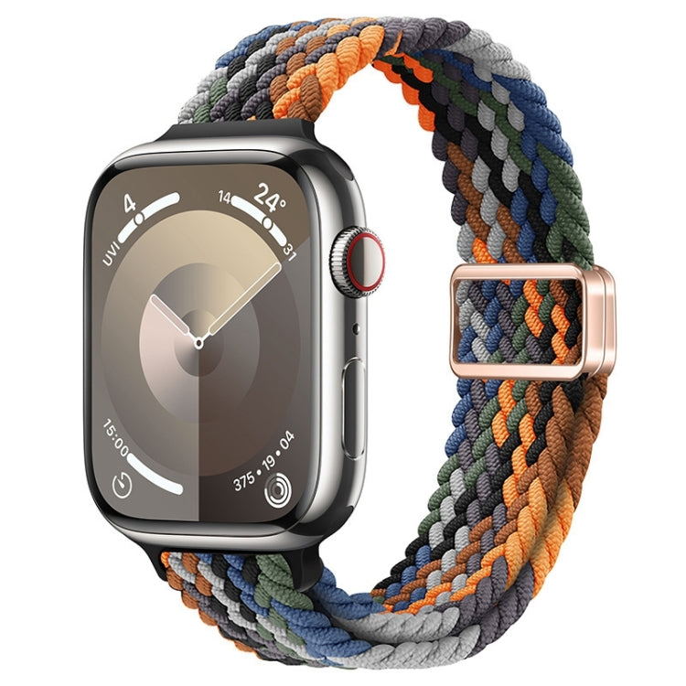 For Apple Watch Series 6 40mm Slim Magnetic Buckle Nylon Braided Watch Band(Camouflage Colorful) by bashfashion