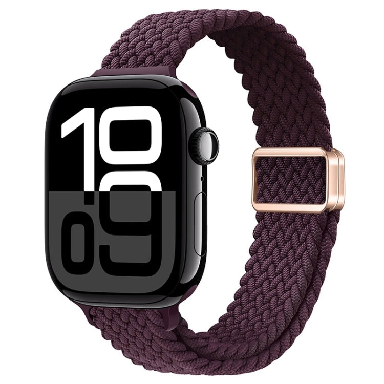 For Apple Watch Series 10 42mm Slim Magnetic Buckle Nylon Braided Watch Band(Crimson Cherry) by bashfashion