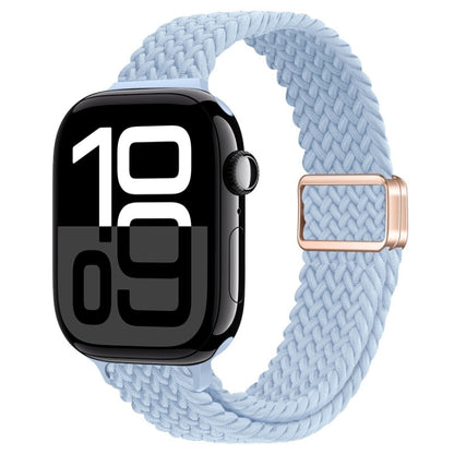 For Apple Watch Series 10 42mm Slim Magnetic Buckle Nylon Braided Watch Band(Light Blue) by bashfashion