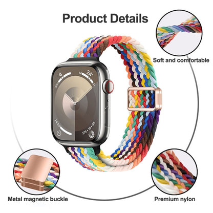 For Apple Watch Series 7 41mm Slim Magnetic Buckle Nylon Braided Watch Band(Cream Pink Sand) by bashfashion