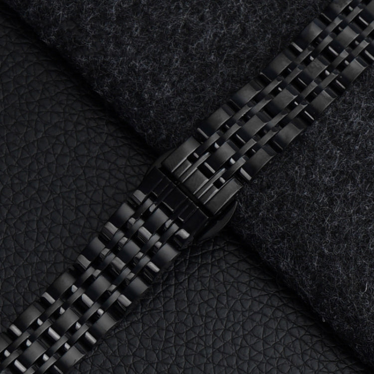 For Garmin Lily 2 Seven-beads 14mm Stainless Steel Watch Band(Black) by bashfashion