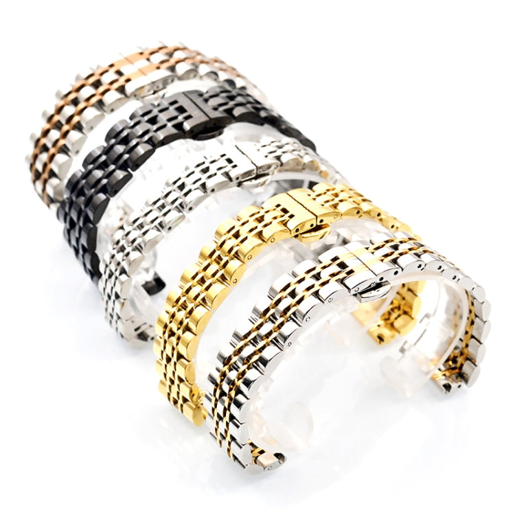 For Garmin Lily 2 Seven-beads 14mm Stainless Steel Watch Band(Black) by bashfashion