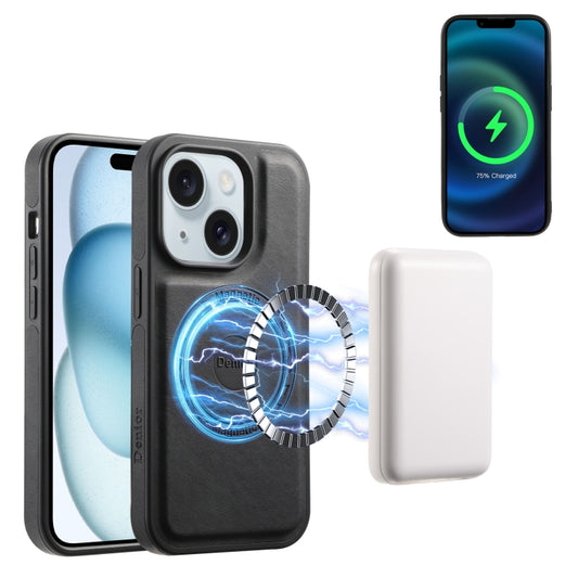 For iPhone 15 Plus / 14 Plus Denior A13 Skin Feel MagSafe Phone Case(Black) by Denior