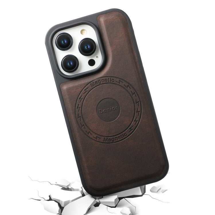 For iPhone 15 Pro Denior A13 Skin Feel MagSafe Phone Case(Brown) by Denior