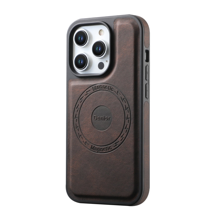 For iPhone 15 Pro Max Denior A13 Skin Feel MagSafe Phone Case(Brown) by Denior