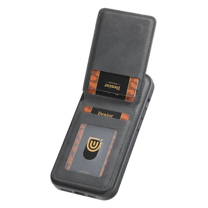 For iPhone 14 Pro Max Denior D17 Skin Feel MagSafe Detachable Card Slot Phone Case(Black) by Denior