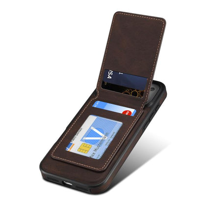 For iPhone 17 Pro Max Denior D17 Skin Feel MagSafe Detachable Card Slot Phone Case(Brown) by Denior