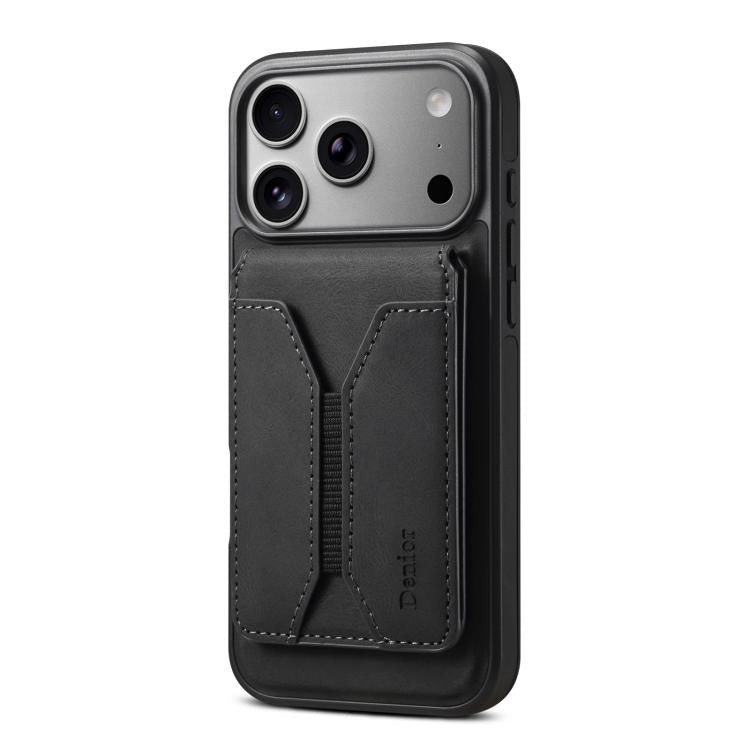 For iPhone 17 Pro Max Denior D17 Skin Feel MagSafe Detachable Card Slot Phone Case(Black) by Denior