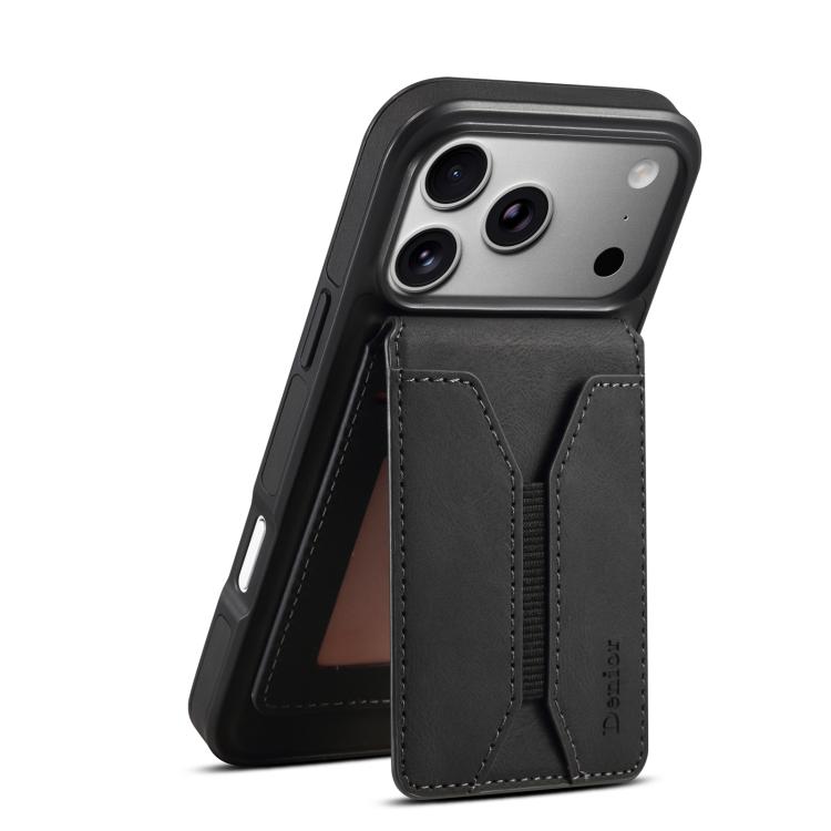 For iPhone 17 Pro Max Denior D17 Skin Feel MagSafe Detachable Card Slot Phone Case(Black) by Denior