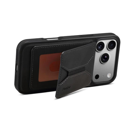 For iPhone 17 Pro Max Denior D17 Skin Feel MagSafe Detachable Card Slot Phone Case(Black) by Denior