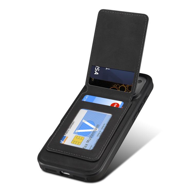 For iPhone 17 Pro Max Denior D17 Skin Feel MagSafe Detachable Card Slot Phone Case(Black) by Denior