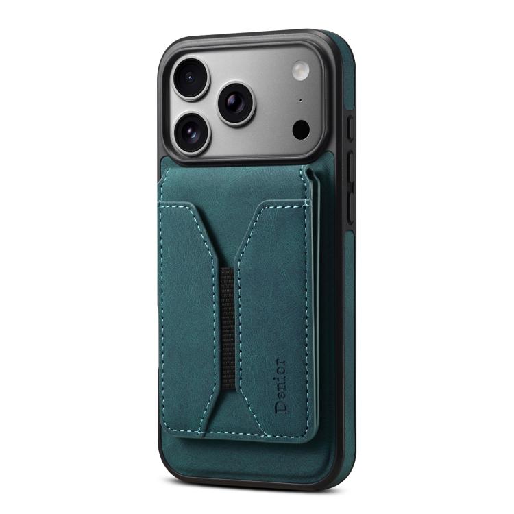 For iPhone 17 Pro Denior D17 Skin Feel MagSafe Detachable Card Slot Phone Case(Blue) by Denior
