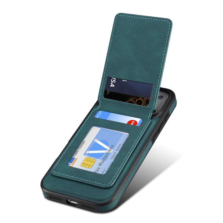 For iPhone 17 Pro Denior D17 Skin Feel MagSafe Detachable Card Slot Phone Case(Blue) by Denior