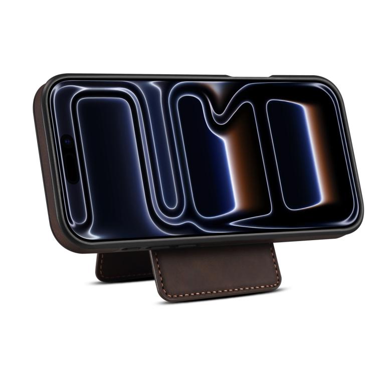 For iPhone 17 Pro Denior D17 Skin Feel MagSafe Detachable Card Slot Phone Case(Brown) by Denior