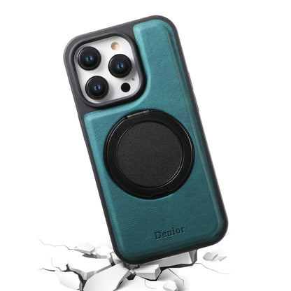 For iPhone 15 Denior A14 Skin Feel Rotating Holder MagSafe Phone Case(Blue) by Denior
