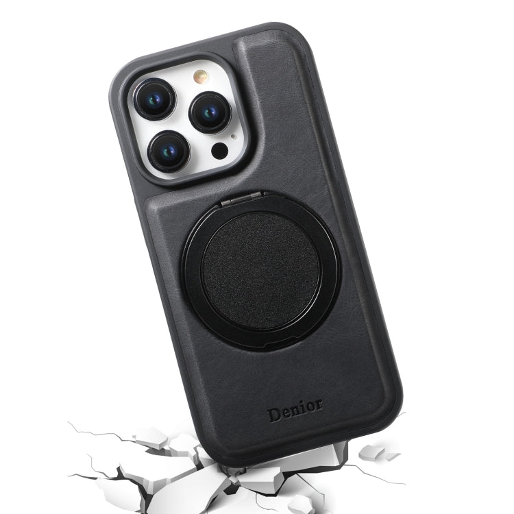 For iPhone 15 Plus / 14 Plus Denior A14 Skin Feel Rotating Holder MagSafe Phone Case(Black) by Denior