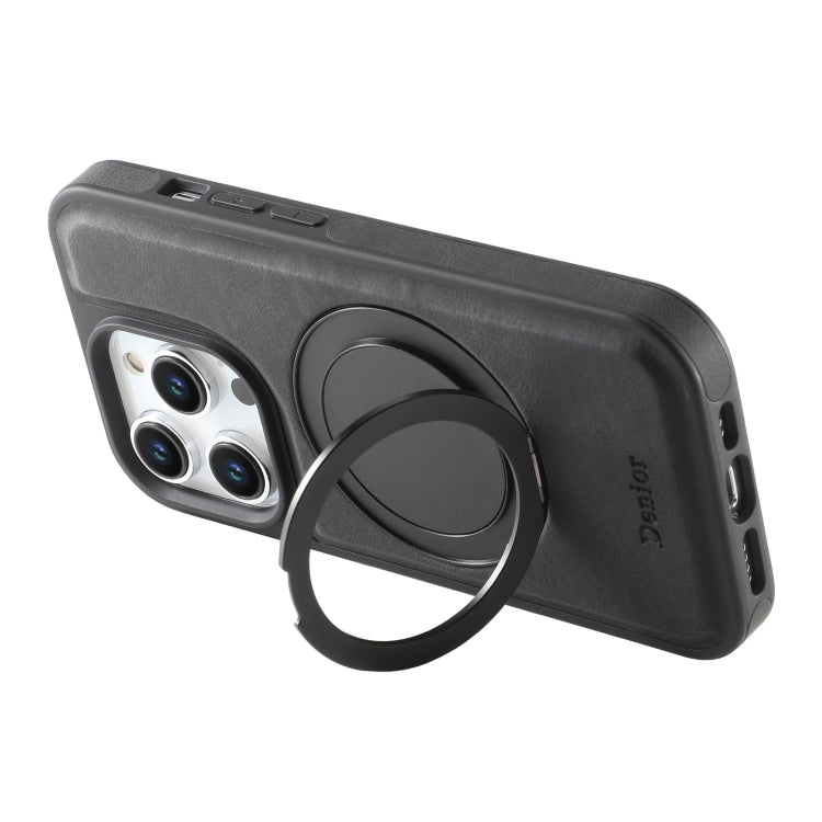 For iPhone 15 Plus / 14 Plus Denior A14 Skin Feel Rotating Holder MagSafe Phone Case(Black) by Denior