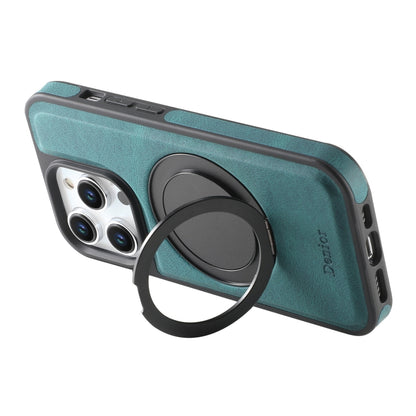 For iPhone 15 Pro Denior A14 Skin Feel Rotating Holder MagSafe Phone Case(Blue) by Denior