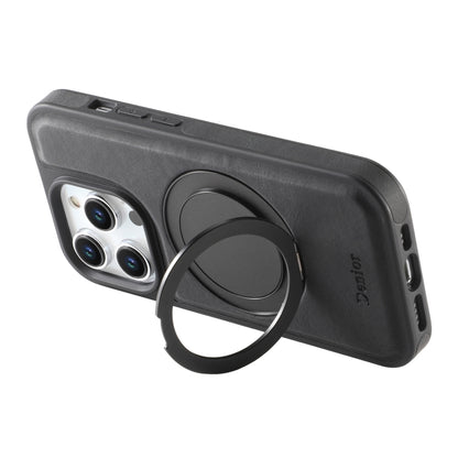 For iPhone 15 Pro Denior A14 Skin Feel Rotating Holder MagSafe Phone Case(Black) by Denior